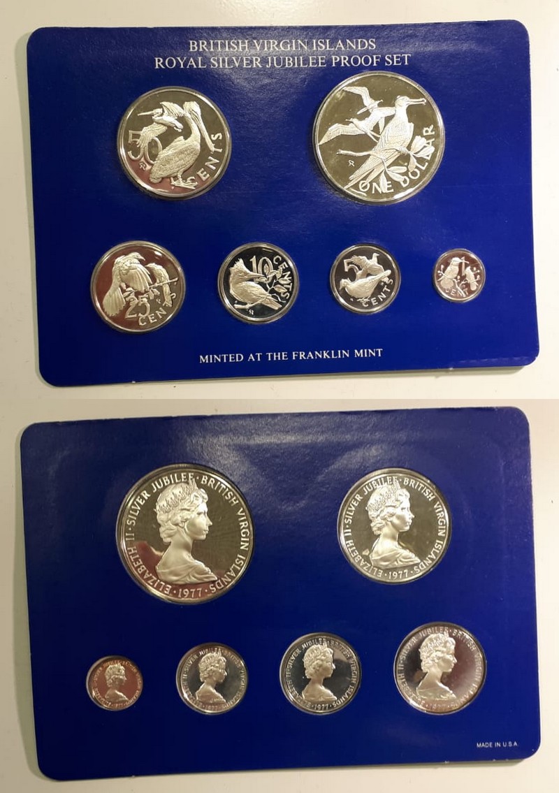  British Virgin Islands    Proof Set 1977    FM-Frankfurt     Feinsilber: 58,21g   