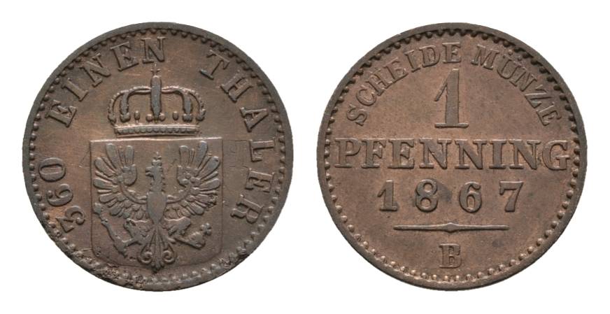  Altdeutschland Kleinmünze 1867   