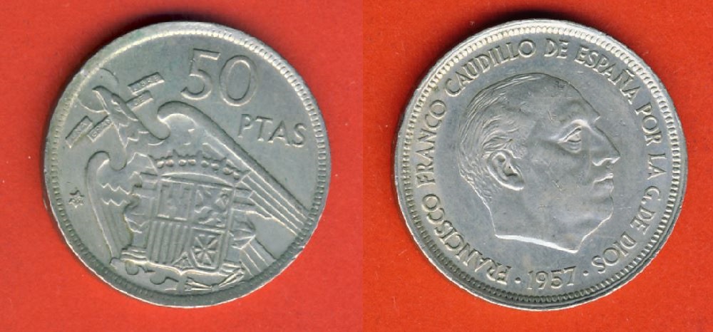  Spanien 50 Pesetas 1957 (* 59)   