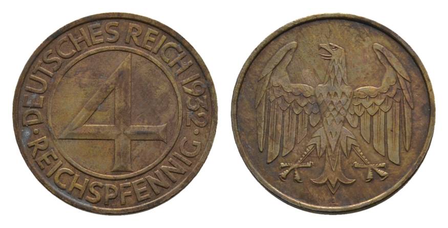  Deutsches Reich, 4 Reichspfennig 1932   