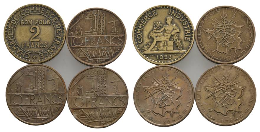  Frankreich, 4 Kleinmünzen   