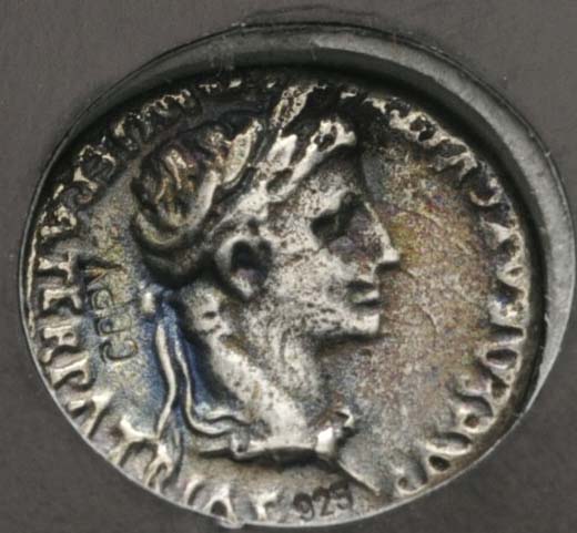  Denar des Augustus - Replik aus 925er Feinsilber, Ø 18 mm   