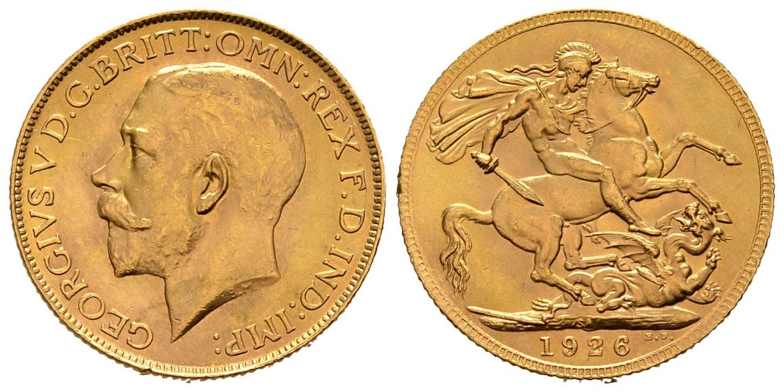 PEUS 1547 Großbritannien / Südafrika 7,32 g Feingold. Georg V. (1910 - 1936) Sovereign GOLD 1926 SA Pretoria Vorzüglich