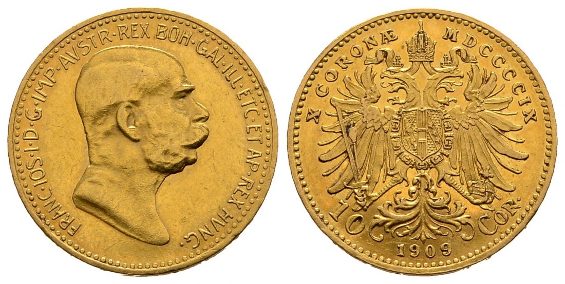 PEUS 1557 Österreich 3,05 g Feingold. Franz Joseph I. (1848 - 1916) 10 Kronen GOLD 1909 Vorzüglich