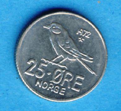  Norwegen 25 Öre 1972   