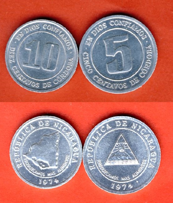  Nicaragua 5 + 10 Cent 1974 FAO   