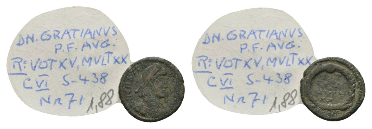  Antike, Römisches Kaiserreich, Kleinbronze; 1,88 g, Ø 14 mm   
