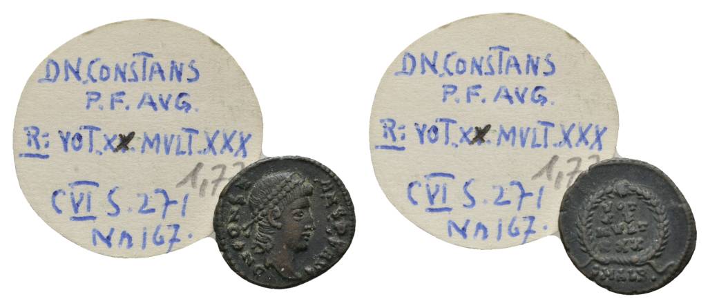  Antike, Römisches Kaiserreich, Kleinbronze; 1,77 g, Ø 15 mm   