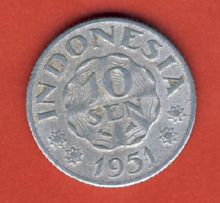  Indonesien 10 Sen 1951   