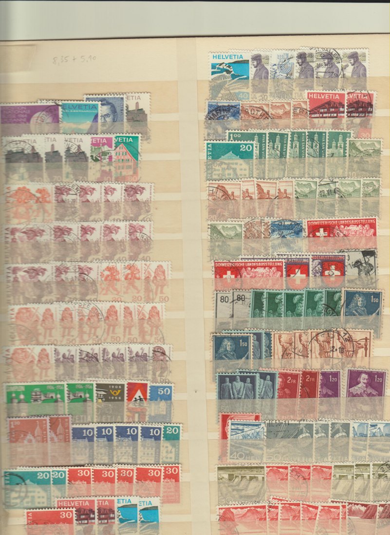  Schweiz Briefmarkenlot 207 Marken, alle sauber rundgestempelt   