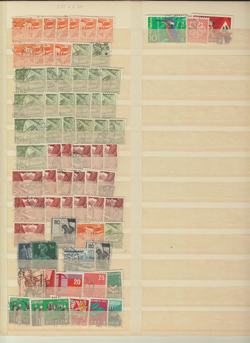  Schweiz Briefmarkenlot 207 Marken, alle sauber rundgestempelt   
