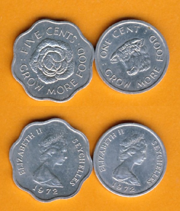  Seychellen FAO 1 + 5 Cents 1972   