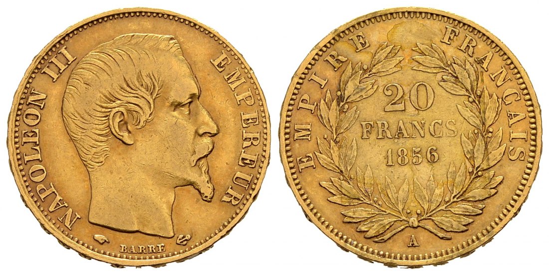PEUS 1603 Frankreich 5,81 g Feingold. Napoleon III. (1852 - 1870) 20 Francs GOLD 1856 A Sehr schön