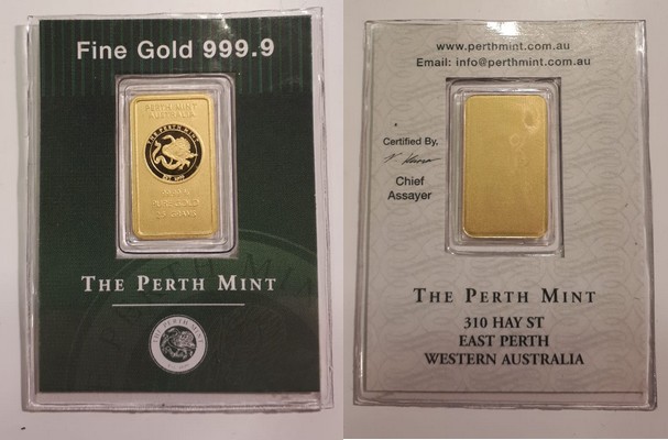 Australien  2,5g Goldbarren  Perth Mint MM-Frankfurt Feingold: 2,5g   