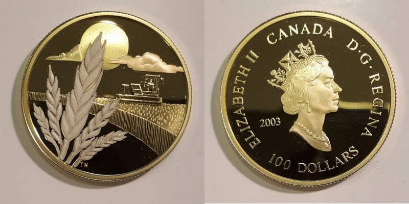 Kanada  100 Dollar  2003 MM-Frankfurt Feingold: 7,78g 100th Anniversary Discovery  Marquis Wheat 