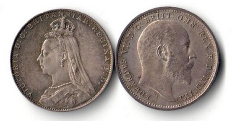  Grossbritannien 2x 4 Pence  1888/1905   Victoria / Edward VII    FM-Frankfurt  Feinsilber: 2x 1,74g   