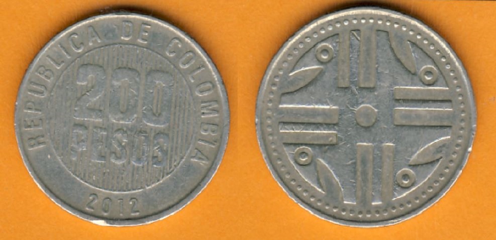  Kolumbien 200 Pesos 2012   