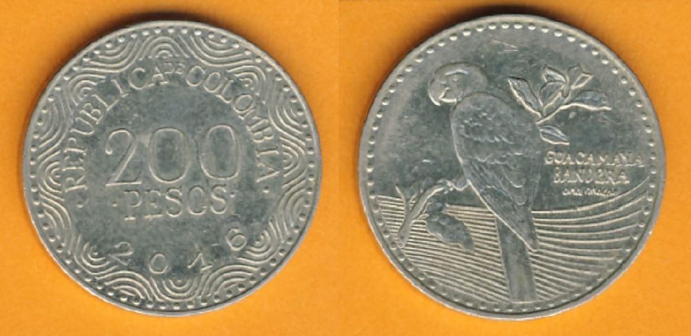  Kolumbien 200 Pesos 2016   