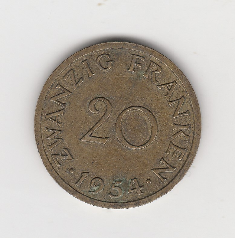 20 Franken Saarland 1954 (I 765)
