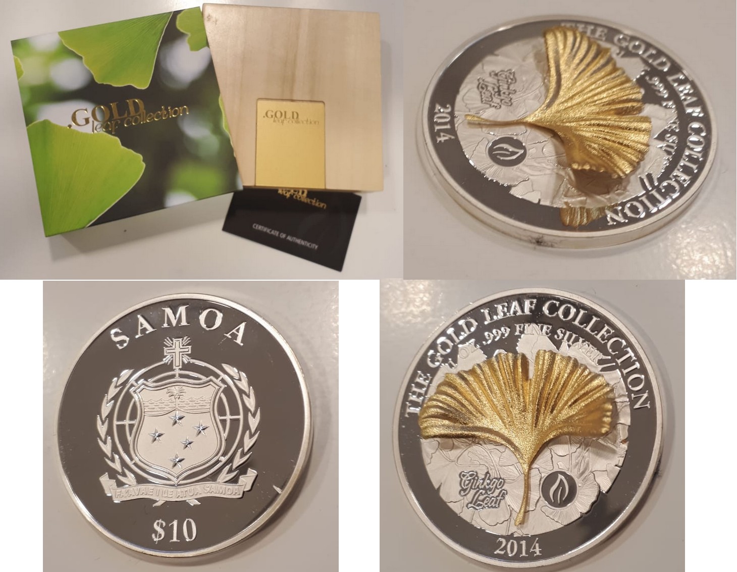  Samoa  10 Dollar  2014  The Gold Leaf Collection  3D    FM-Frankfurt  Feinsilber: 31,1g   