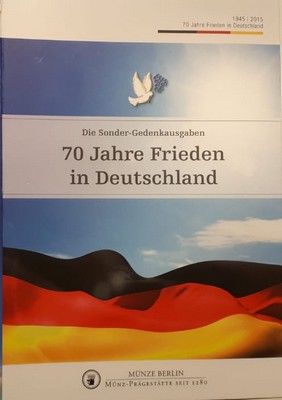  BRD Medaille 2015  70 years of peace in Germany  FM-Frankfurt  Feinsilber: 2,26g   