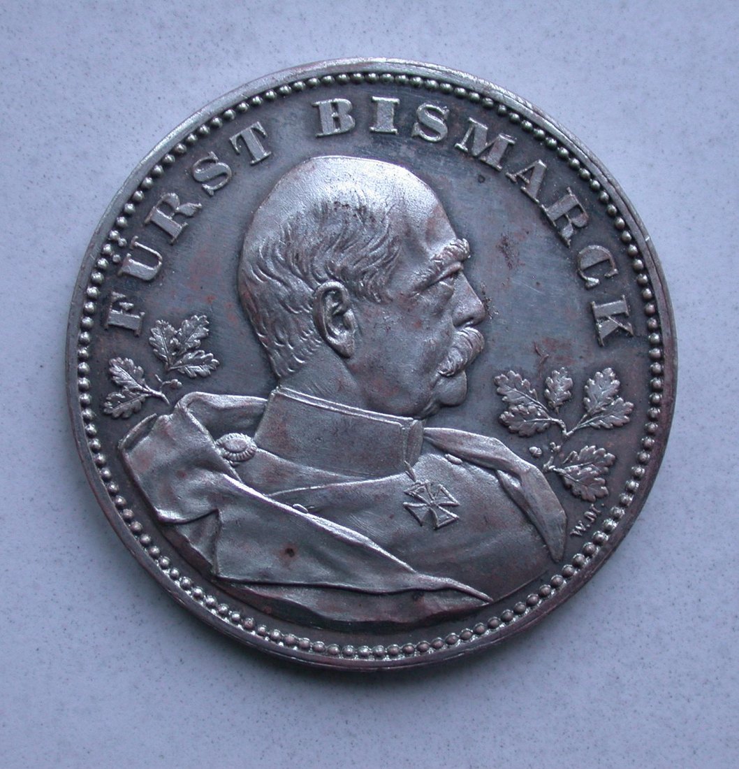 Erinnerungsmedaille Silber 1895 Fürst Bismarck zum 80. Geburtstag - Originalbild