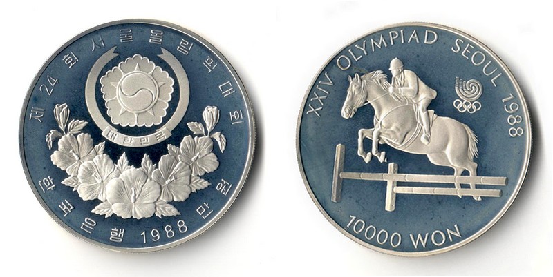  Süd-Korea  10000 Won  1988  Olympics Seoul 1988   FM-Frankfurt  Feinsilber: 31,1g   