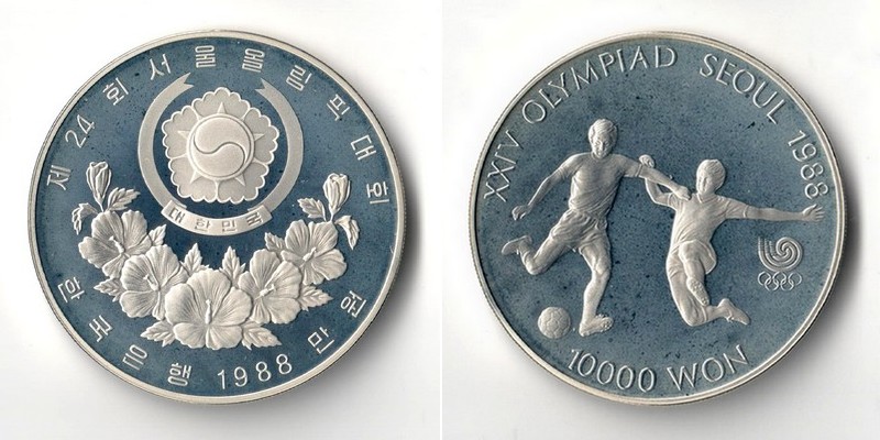  Süd-Korea  10000 Won  1988   Olympics Seoul 1988   FM-Frankfurt  Feinsilber: 31,1g   