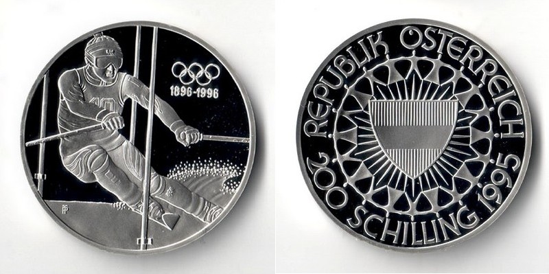  Österreich  200 Schilling   1995     Olympic Games 1996    FM-Frankfurt   Feinsilber: 31,1g   