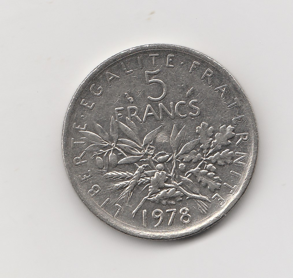  5 Francs Frankreich 1978  (I778)   