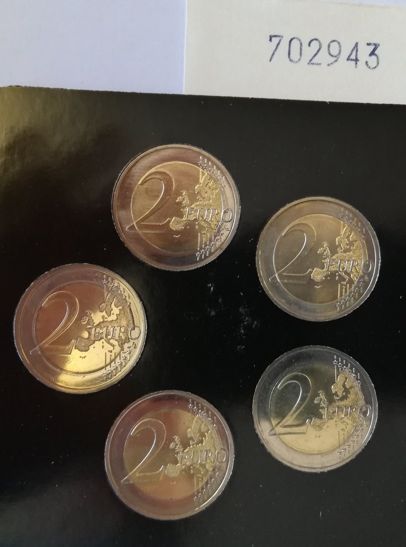  Prestige- Coinset 2014, 5x 2 Euro Münzen   