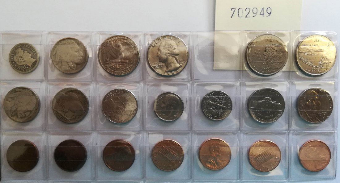  USA, 20 Kleinmünzen   