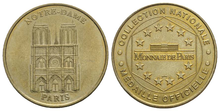 Paris Notre-Dame, Messingmedaille; Ø 39 mm; 15,76 g   