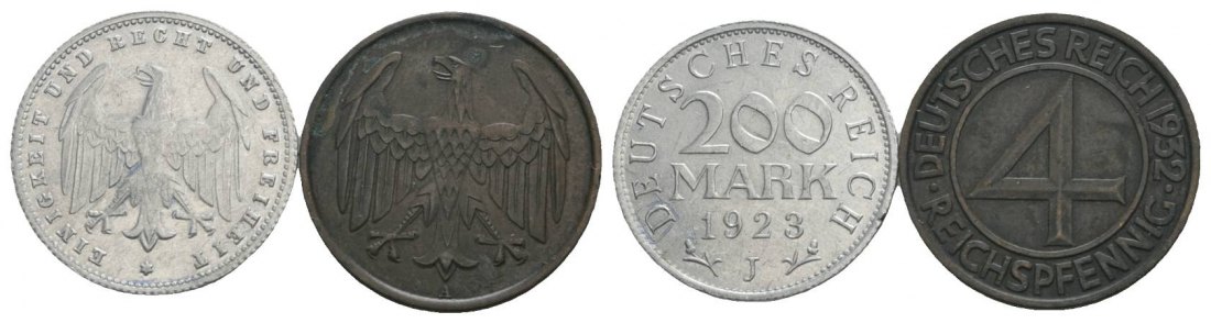  Weimarer Republik, 2 Kleinmünzen   