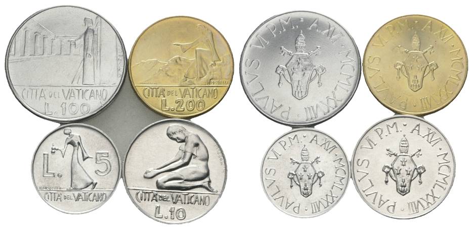 Vatikan, 4 Kleinmünzen   