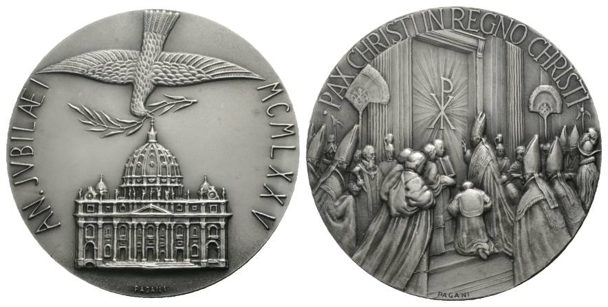  Vatikan, Medaille, versilbert;  86 g, Ø 60 mm   