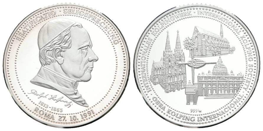  Medaille PP; Feinsilber 999, 26 g, Ø 40 mm, in Orig. Schachtel   