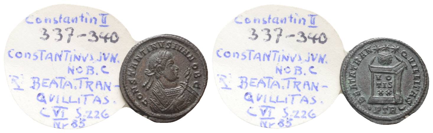  Antike, Römisches Kaiserreich, Kleinbronze; 2,59 g, Ø 19 mm   