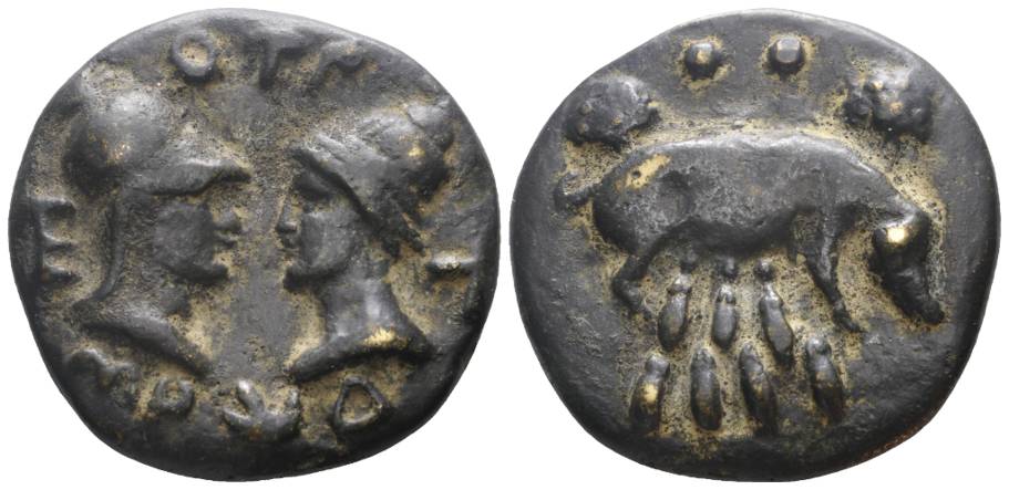  Antike, Römisches Republik, alte Fantasie-Gußprägung, Messing; 129 g, Ø 56 mm   