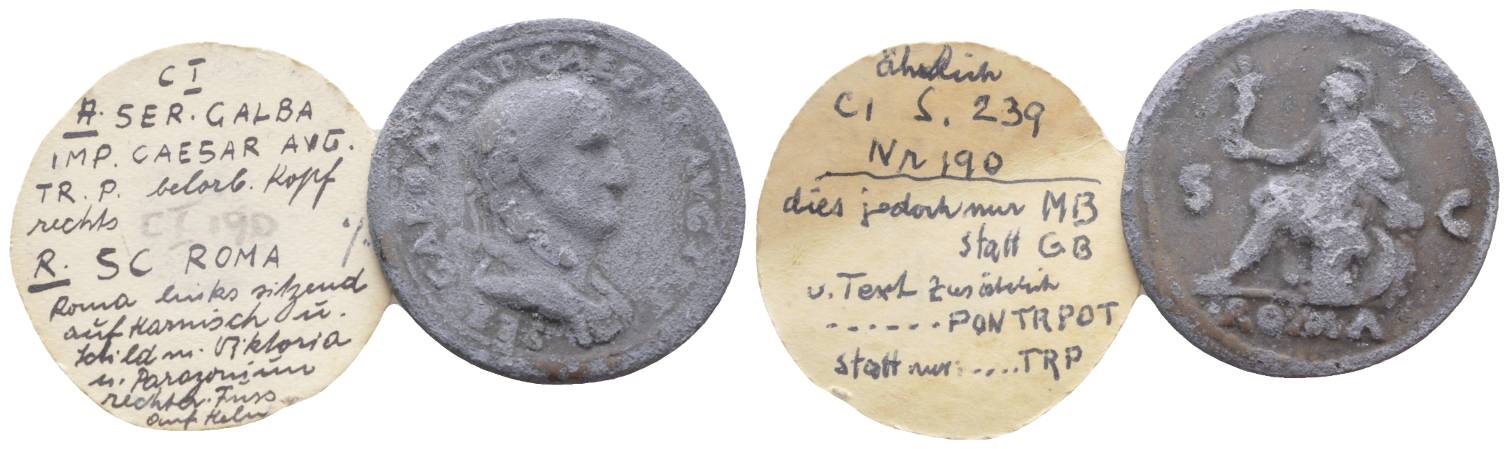  Antike, Römisches Kaiserreich, alte Gußfälschung in Zink; 14,02 g, Ø 33 mm   