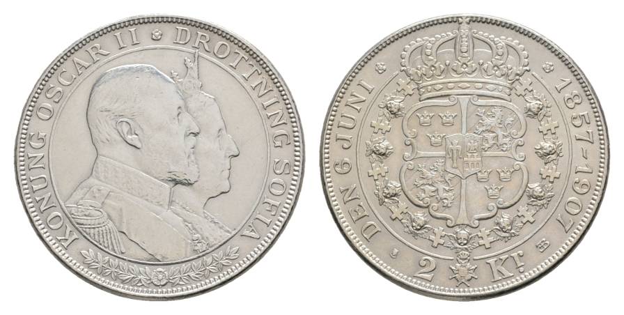  Schweden, Konung Oscar II. 2 Kroner   