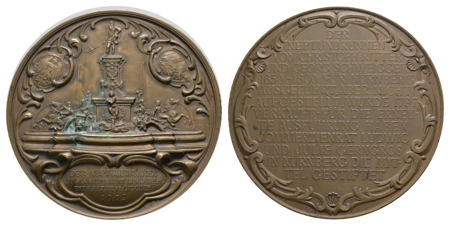  Bronzemedaille 1902; 138,40 g, Ø 75 mm   