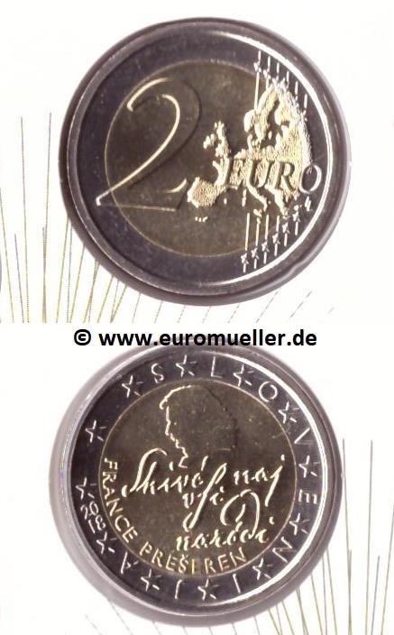 Slowenien ...2 Euro Kursmünze 2018...F. Preseren   