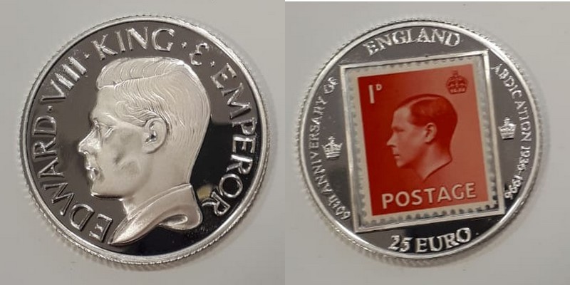  England 25 Euro  1996  60 Jahre Abdankung Edward VIII.  FM-Frankfurt  Feinsilber: 22,2g   