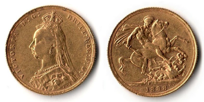 Grossbritannien  Sovereign  1888 MM-Frankfurt Feingold: 7,32g Victoria 1837-1901  
