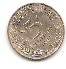  Frankreich 5 Centime 1983 (C118)b.   