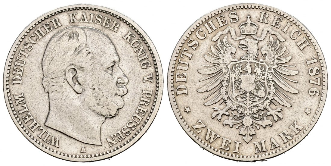 PEUS 9985 Preußen - Kaiserreich Wilhelm I. (1861 - 1888) 2 Mark 1876 A Fast Sehr schön
