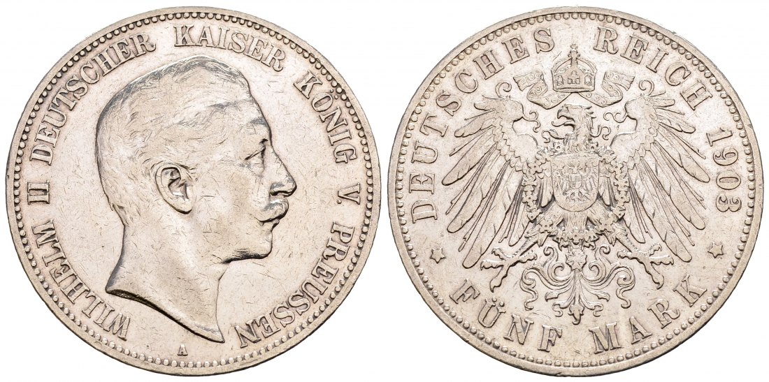 PEUS 1780 Kaiserreich - Preußen Wilhelm II. (1888 - 1918) 5 Mark 1903 A Sehr schön
