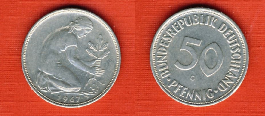  Deutschland 50 Pfennig 1967 G   