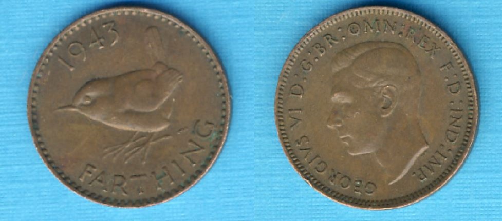  Großbritannien 1 Farthing 1943   